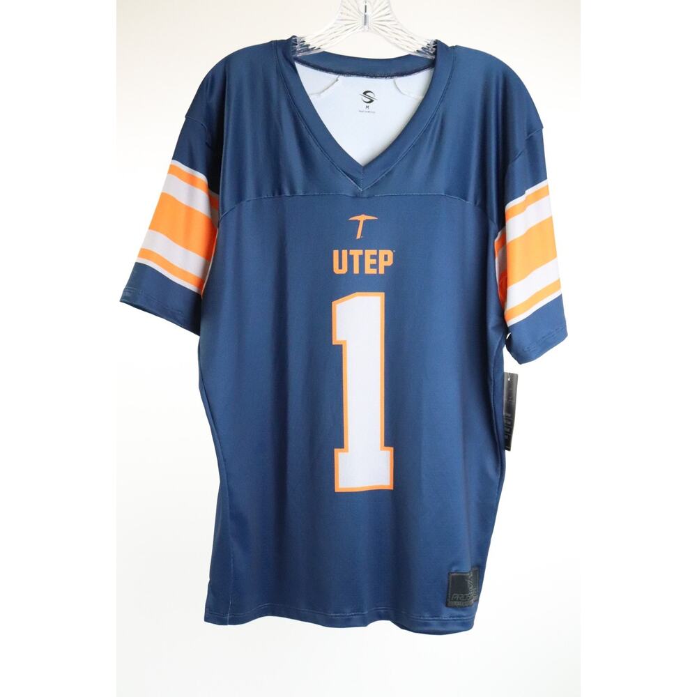 ProSphere Men's UTEP Miners #1 Navy Full Sublimated Football Jersey Size Large
